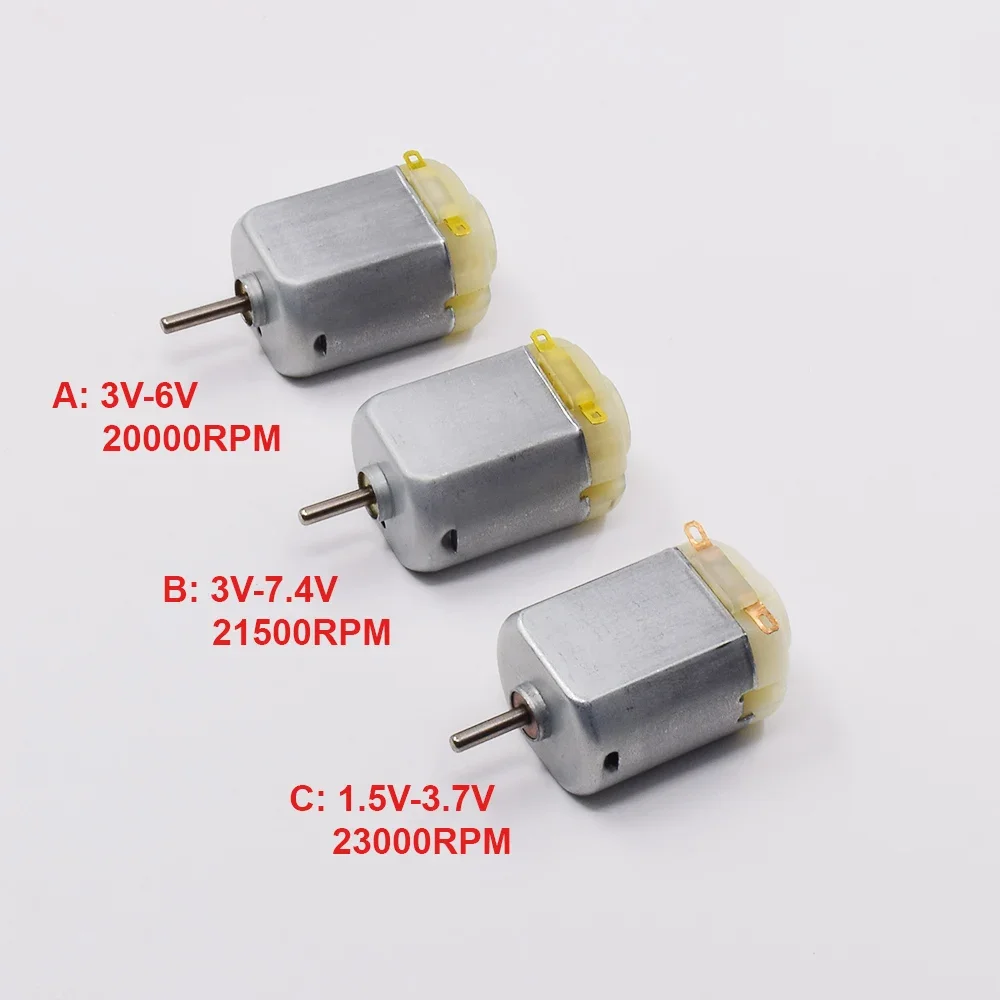 Silnik szczotkowy Micro FC-130SA DC 1,5 V 3 V 3,7 V 5 V 6 V 7,4 V Szybki silnik elektryczny Mini 20 mm 130 do modeli samochodów RC Toy Slot