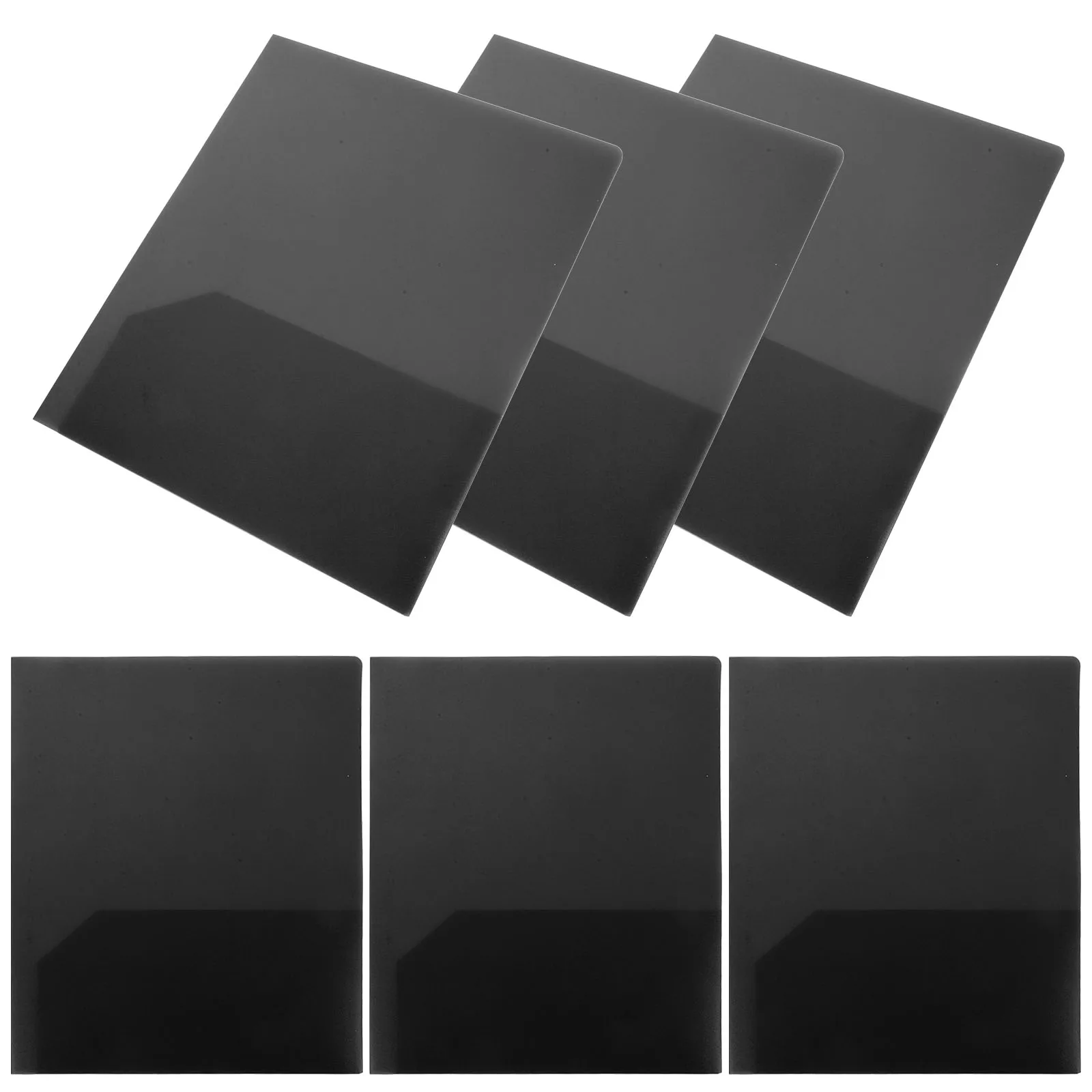 6Pcs A4 Document Folder Plastic Two Pocket Folders for School College Business Presentation Heavy Duty Plastic File Folder