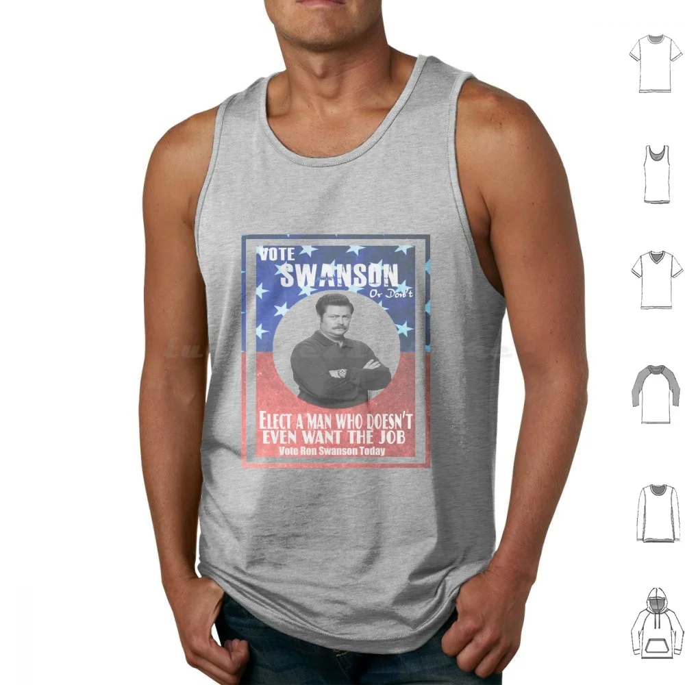 Vote Ron Swanson! Tank Tops Print Cotton Ron Swanson Parks And Recreation Parks Ron Steak Meat Animals Game Eggs Chicken