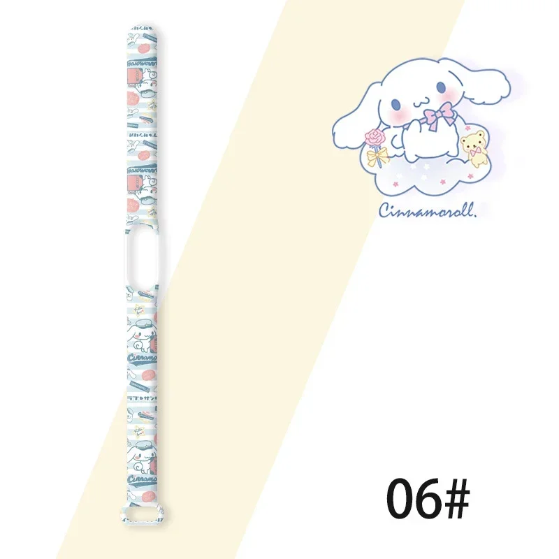 Sanrio Cinnamoroll Watch Strap for Xiaomi Mi Band 7 6 5 4 3 Wristband Cartoon Anime Silicone Bracelet Wrist Straps Accessories