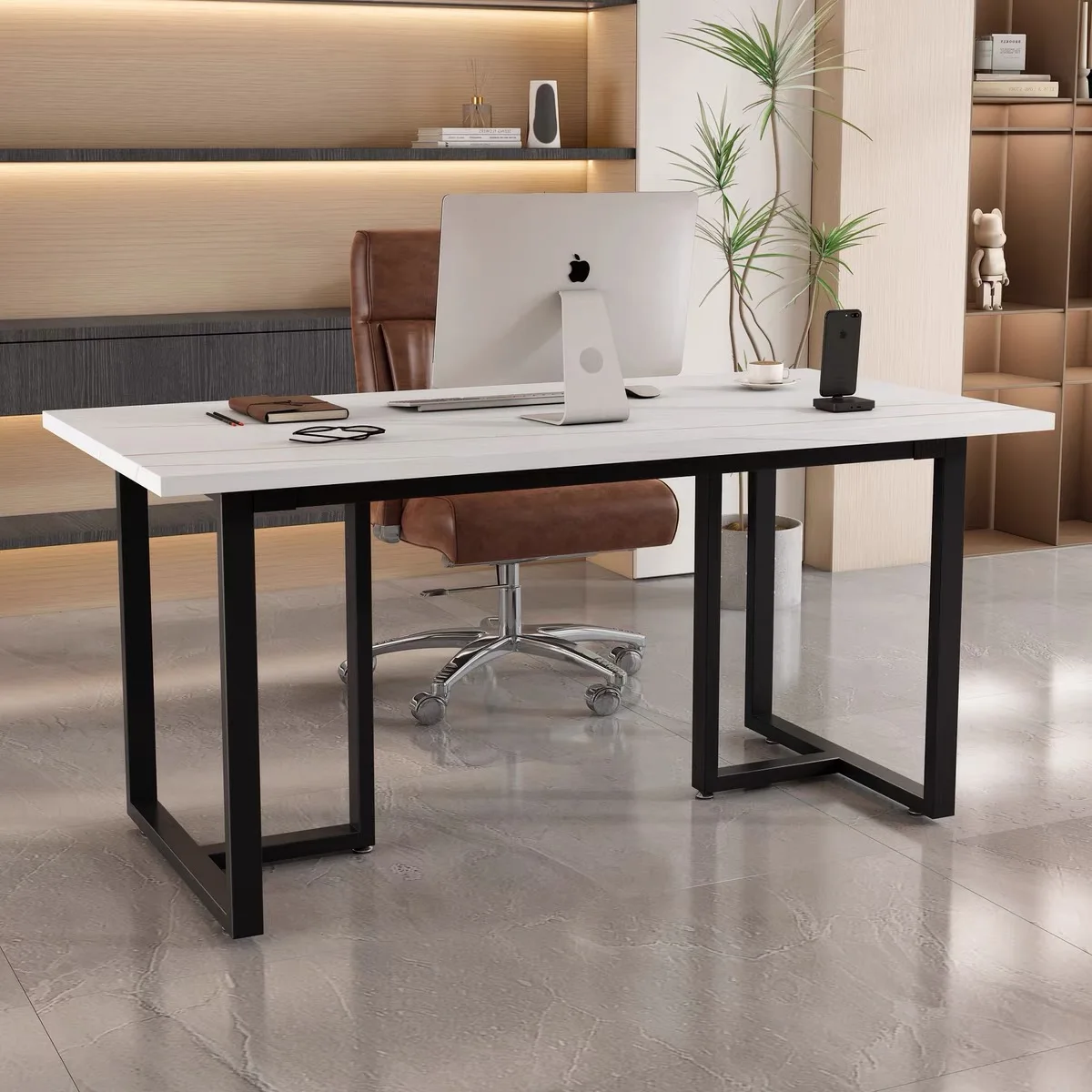 دعامة أرجل طاولة من الحديد المطاوع، رف قدم لطاولة الطعام، مكتب الكمبيوتر، دعم طاولة القهوة