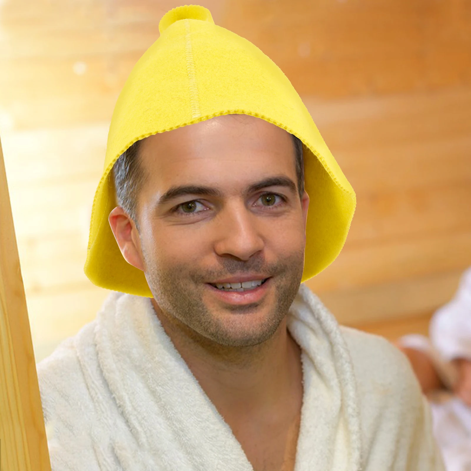 

Wool Felt Bath Hat Red Dry Hair Thermal Insulation Absorbent Natural Comfortable Large Shower Cap for Sauna Spa Household