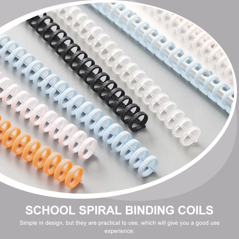 

10Pcs Loose Leaf Binder Rings Spiral Binding Coils Plastic Scrapbook Book Clips School Office Notebook Binding Supplies