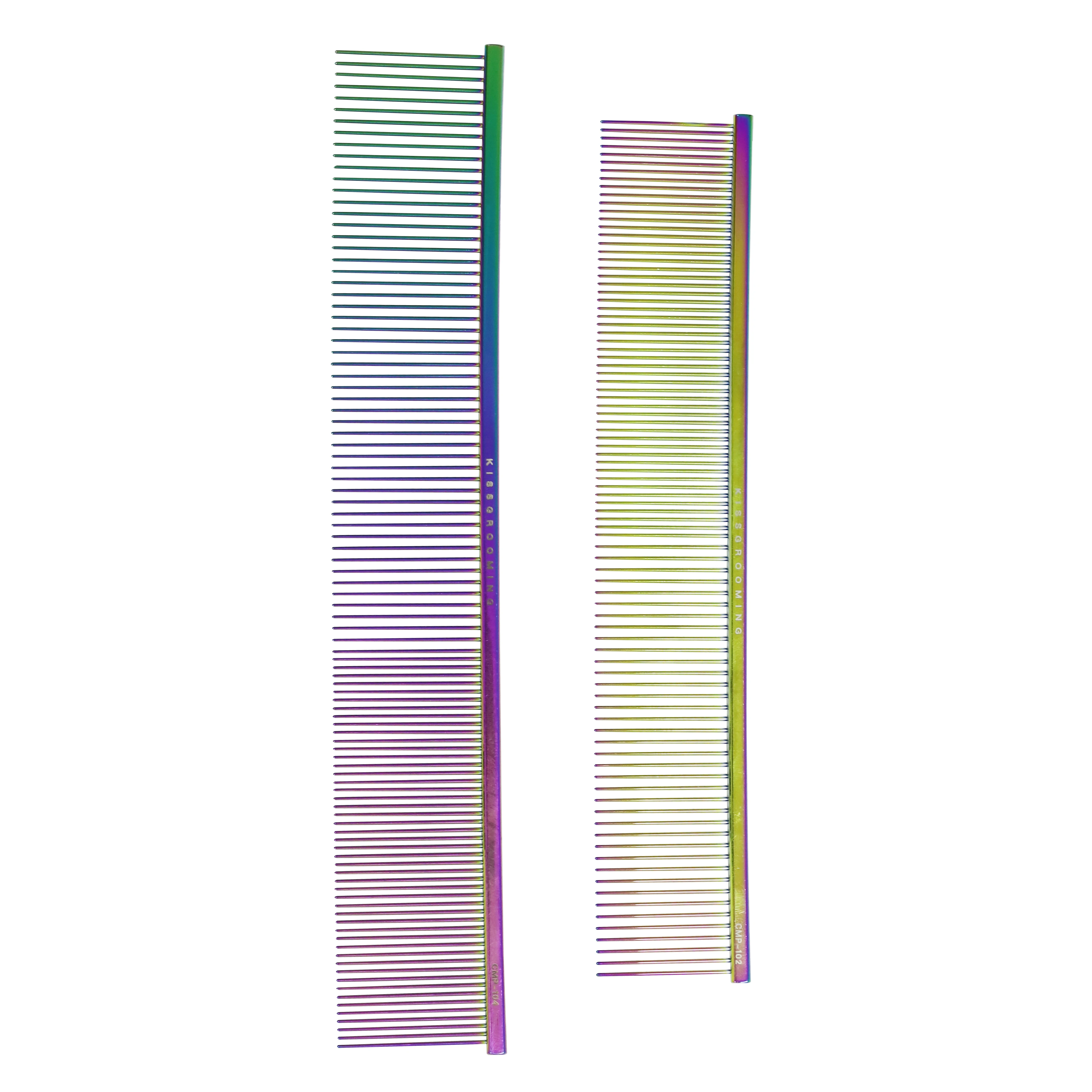 Titanium-Plated Electroplated Stainless Steel Comb for Pet Hair Removal Grooming Tool for Dogs