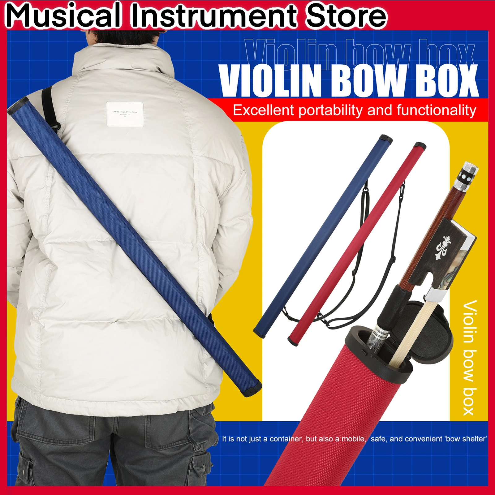 Violin Bow Box 4/4 Universal Compression Resistant Aviation Material Alloy Buckle Lining With Velvet Hand-Held Crossbody Box