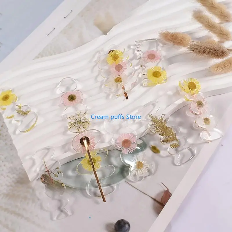 50LE Irregular Hairpin Silicone Mold Headdress Hair Pin Decor Casting Mold Headwear Mold DIY Craft Jewelry Making Supplies