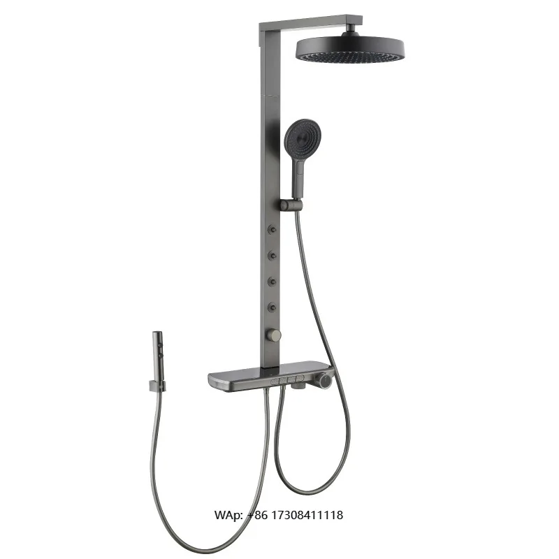 One-piece Shower Set All Brass Digital Display Storage Hydraulic Power Generation Bathroom Spray Pressure Increase Home