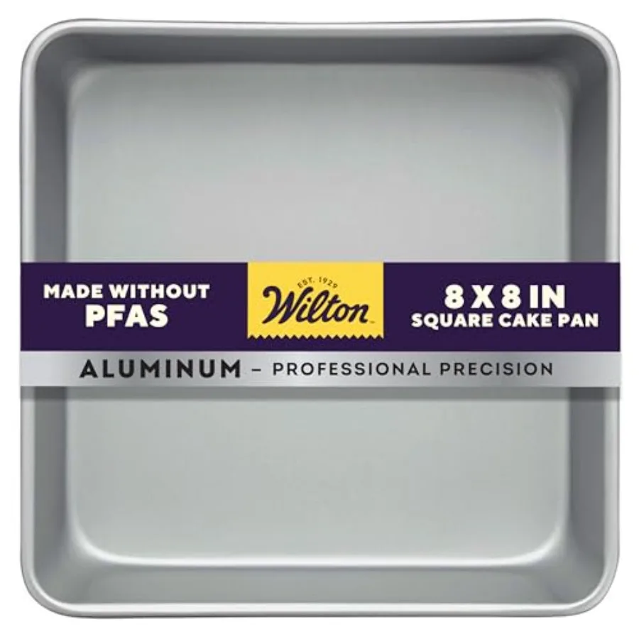 

Performance Aluminum Square Cake and Brownie Pan, 8-Inch, Silver