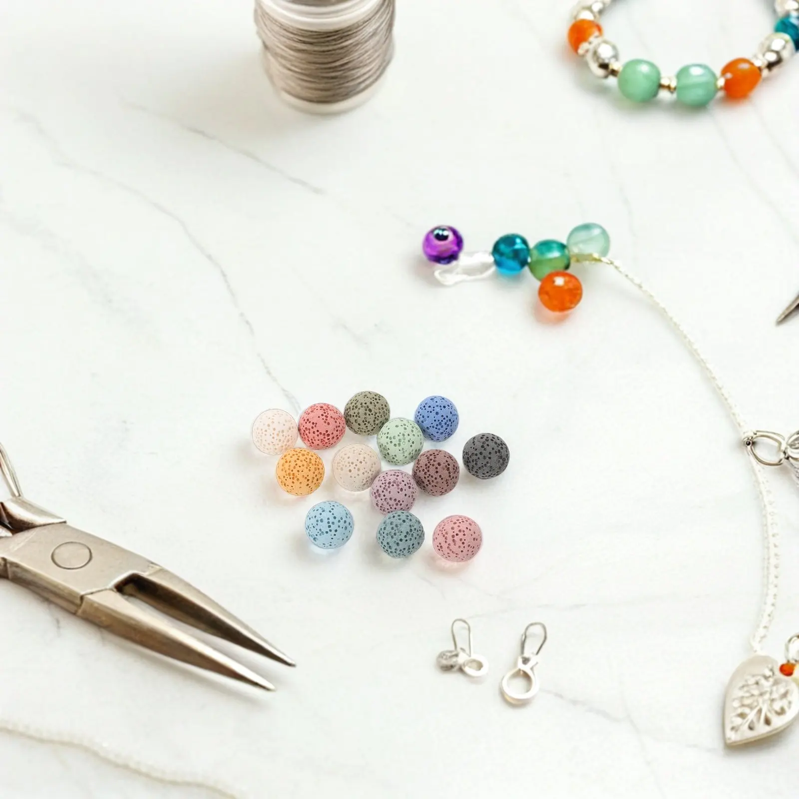 

Набор из 26 бусин из лавового камня 14 мм, натуральный вулканический камень, диффузор для эфирных масел, ароматерапия, украшение для дома