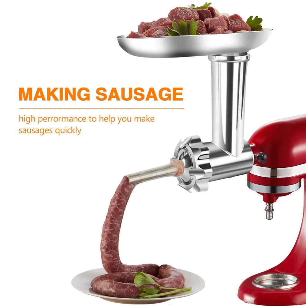 Kitchen Meat Design Durable Food Grinder Sausage Stuffer Tubes Attachment  Oval Tray Kit for KitchenAid Stand Mixers