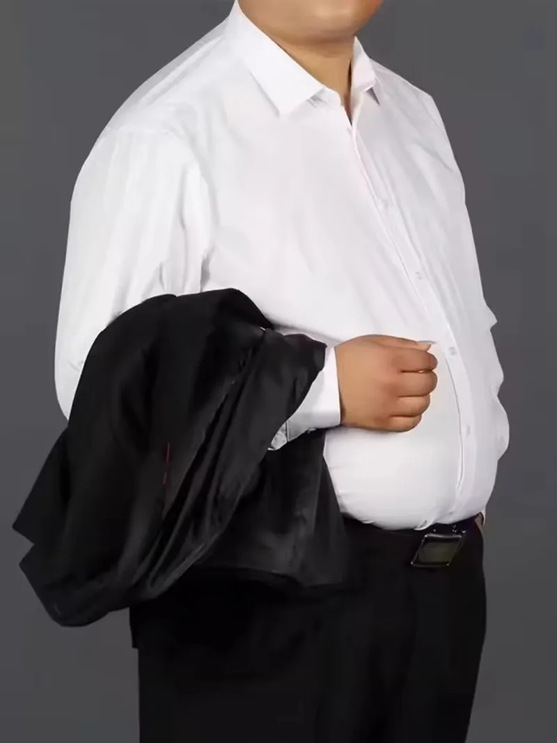 ﻿   سوبر كبيرة الحجم 11XL 10XL 9XL 8XL قمصان للرجال طويلة الأكمام الخريف الربيع منتظم صالح الأعمال الاجتماعية الأبيض مكتب قميص