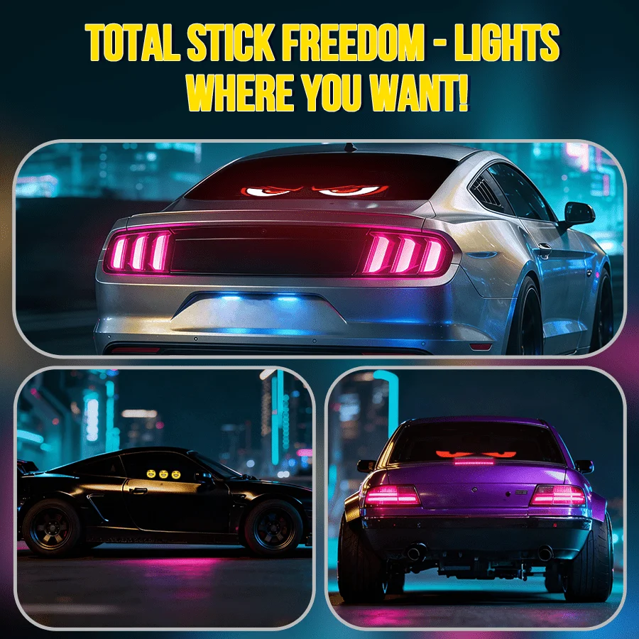 High-Brightness Devil's Eye LED Windshield Display, Programmable LED Matrix Panel, USB Powered with Remote & App Control, for Sedans, SUVs and Medium Trucks