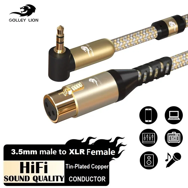

XLR Male to 3.5mm 1/8 Inch Aux Jack Microphone Audio Cable for Amplifier Mixer Console DSLR Camera Studio Stage Shielded Cords