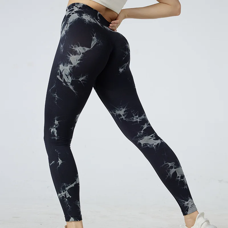 Tie Dye Seamless High Waist Yoga Leggings for Women - Stretchy, Lifting, and Sculpting Workout Pants with Wide Waistband