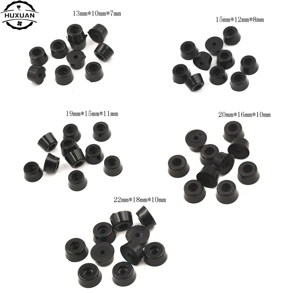 10pcs 5 Sizes Rubber Table Chair Furniture Feet Leg Pads Tile Floor Protectors Black