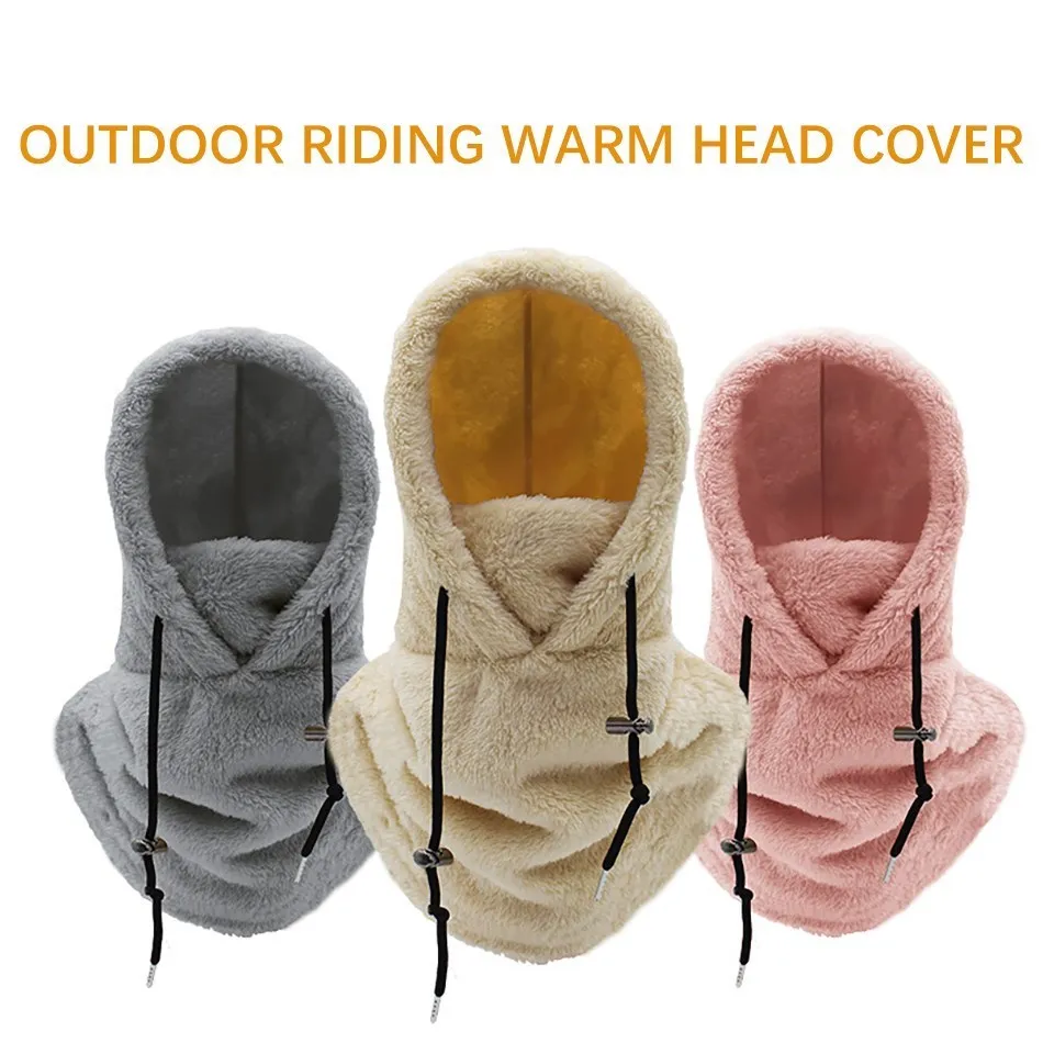 Solid Colored Plush Soft Warm Hat Multifunctional Cold Resistant Headcover Lightweight And Convenient Sports Warm Hat Winter