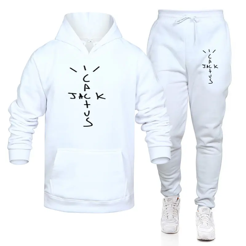 New Men's sets autumn fashion printed cotton fleece sweater hoodies sweatpants suit casual street men's tracksuit Men's clothes