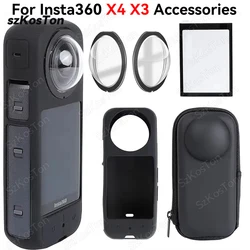 For Insta360 X4 X3 Soft Silicone Lens Protective Cover Panorama Camera Lens Cap Screen Protector For Insta360 X4 X3 Accessories