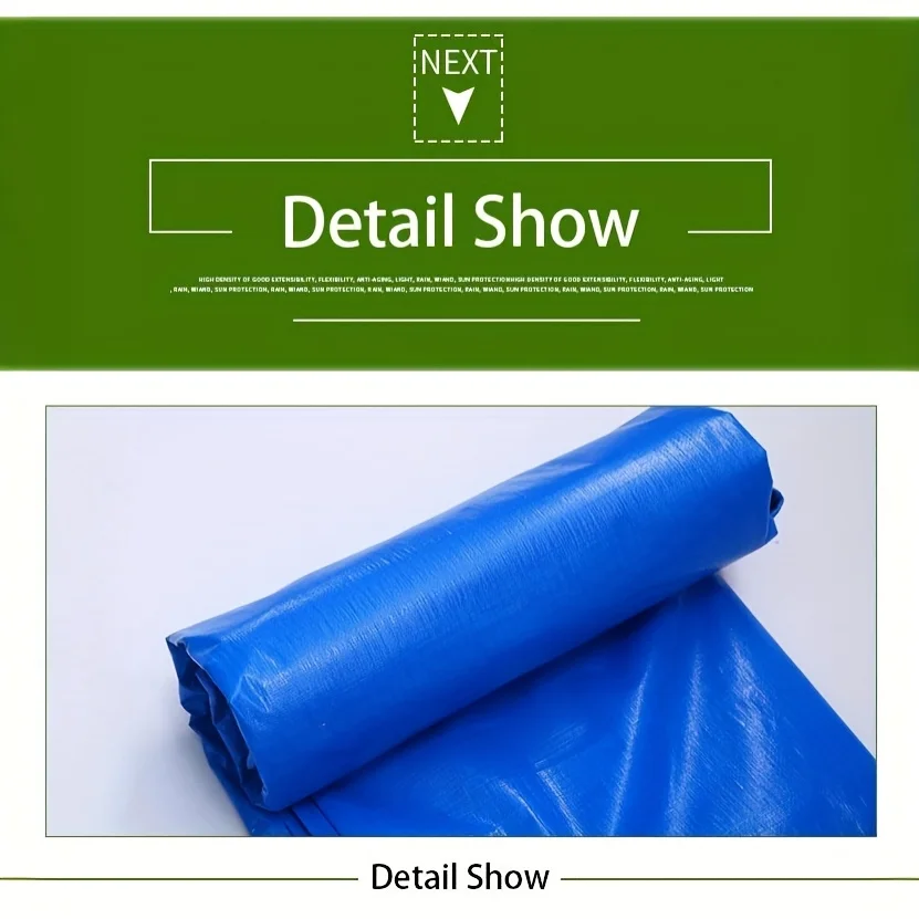 Blue-Orange Double-Sided 8-Mil Fabric: the Blue Side Blocks Rain and Frost, While the Orange Side Resists Uv Rays Made of Thickened Tear-Resistant Pe Material with Metal Grommets, Available in Multiple Sizes!