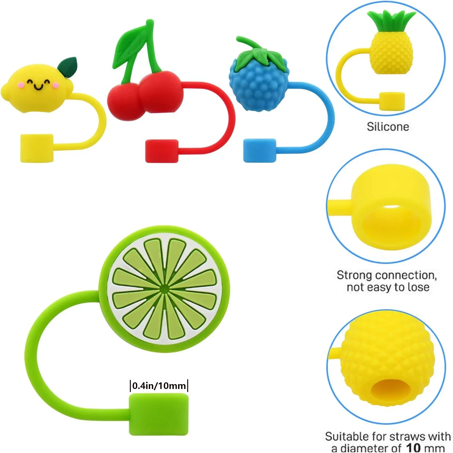 Sunflower Straw Caps Silicone Dust-Proof Plug Covers for Tumblers Glass Straws Flower Shaped Drinking Accessories Straw