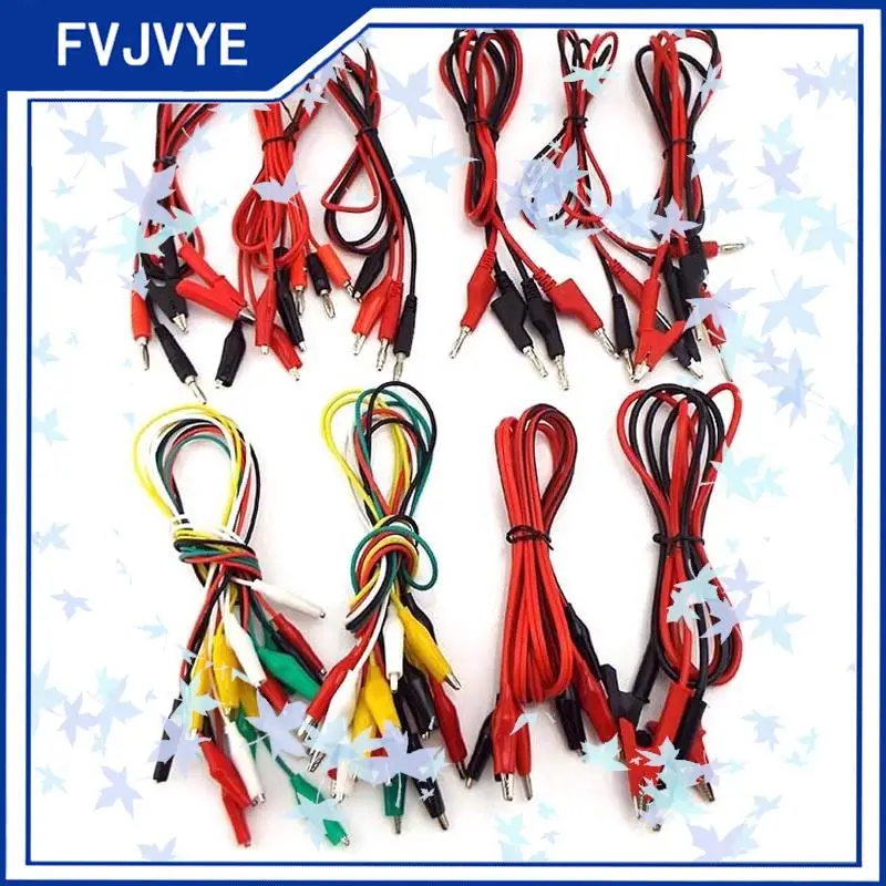 Dual Crocodile Clips Alligator Clip To 4mm Banana Connector Oscilloscope Test Probe Cable For DIY Electric Testing A2