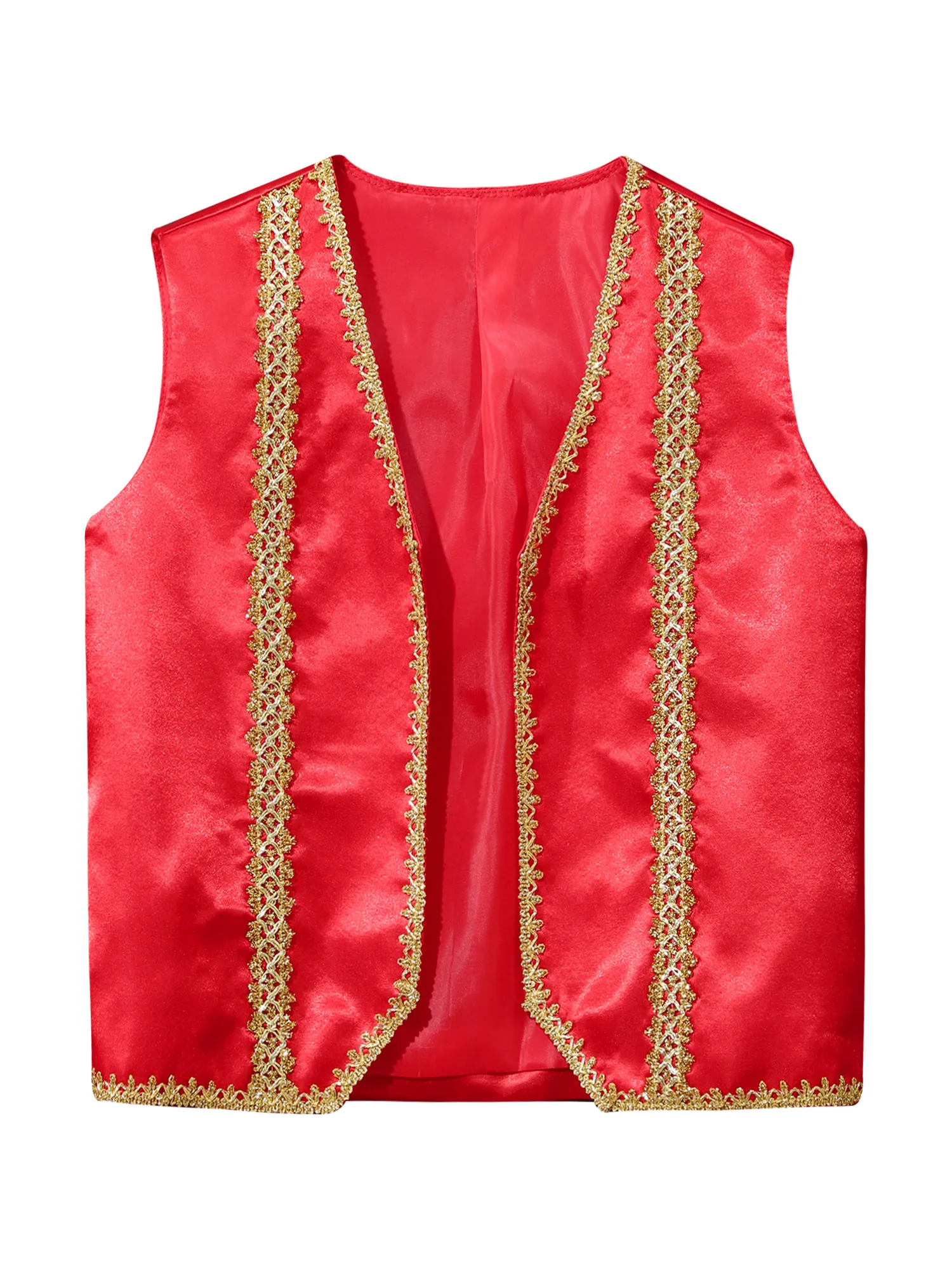 Kids Medieval Steampunk Tailcoat Sleeveless Vest Gothic Arabian Prince Cosplay Costume Jackets Waistcoat for Carnival Party