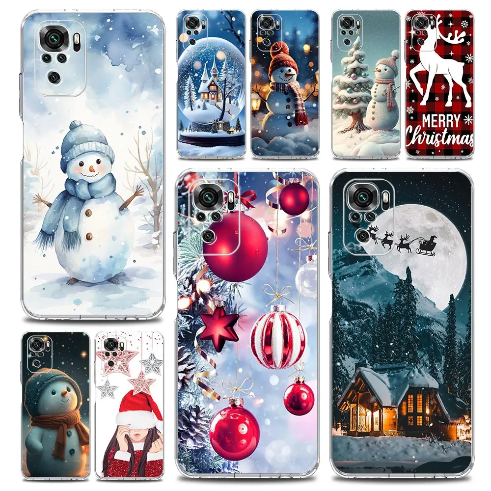 Phone Case For Xiaomi Redmi Note 13 12 5G 9S 9 8 10 11 Pro Plus 4G 9T 13C 12C10C 9C 9A 7 Clear Cover Christmas Graphic Printed