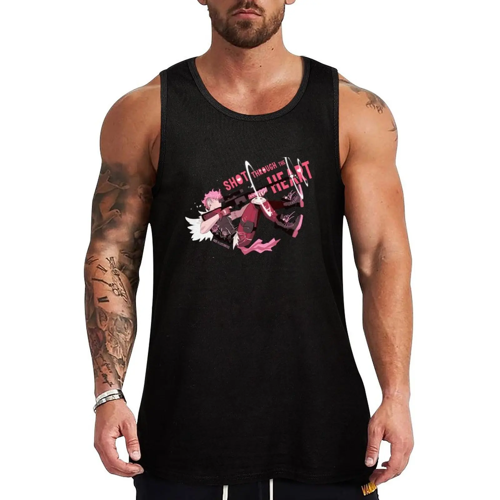 

Shot Through the Heart Tank Top clothing men gym top gym clothing men