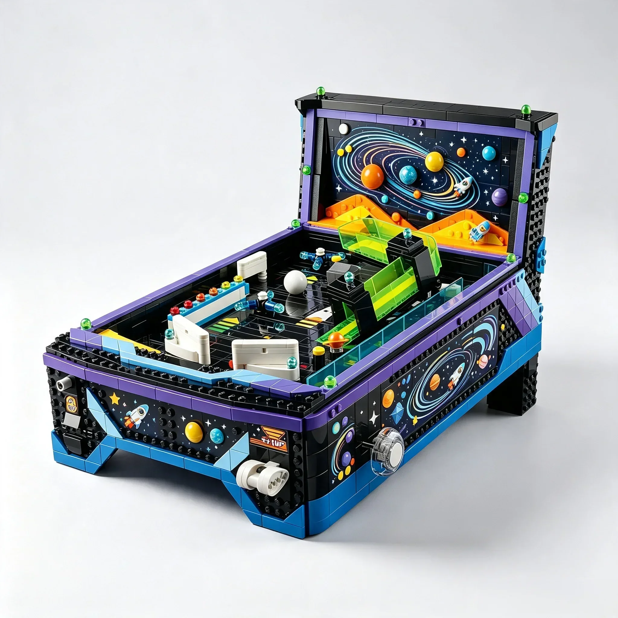 Assembled Model Display Set  MOC Birthday Gifts for Adults In Stock Arcade Pinball Machine Building Blocks 2274pcs Retro
