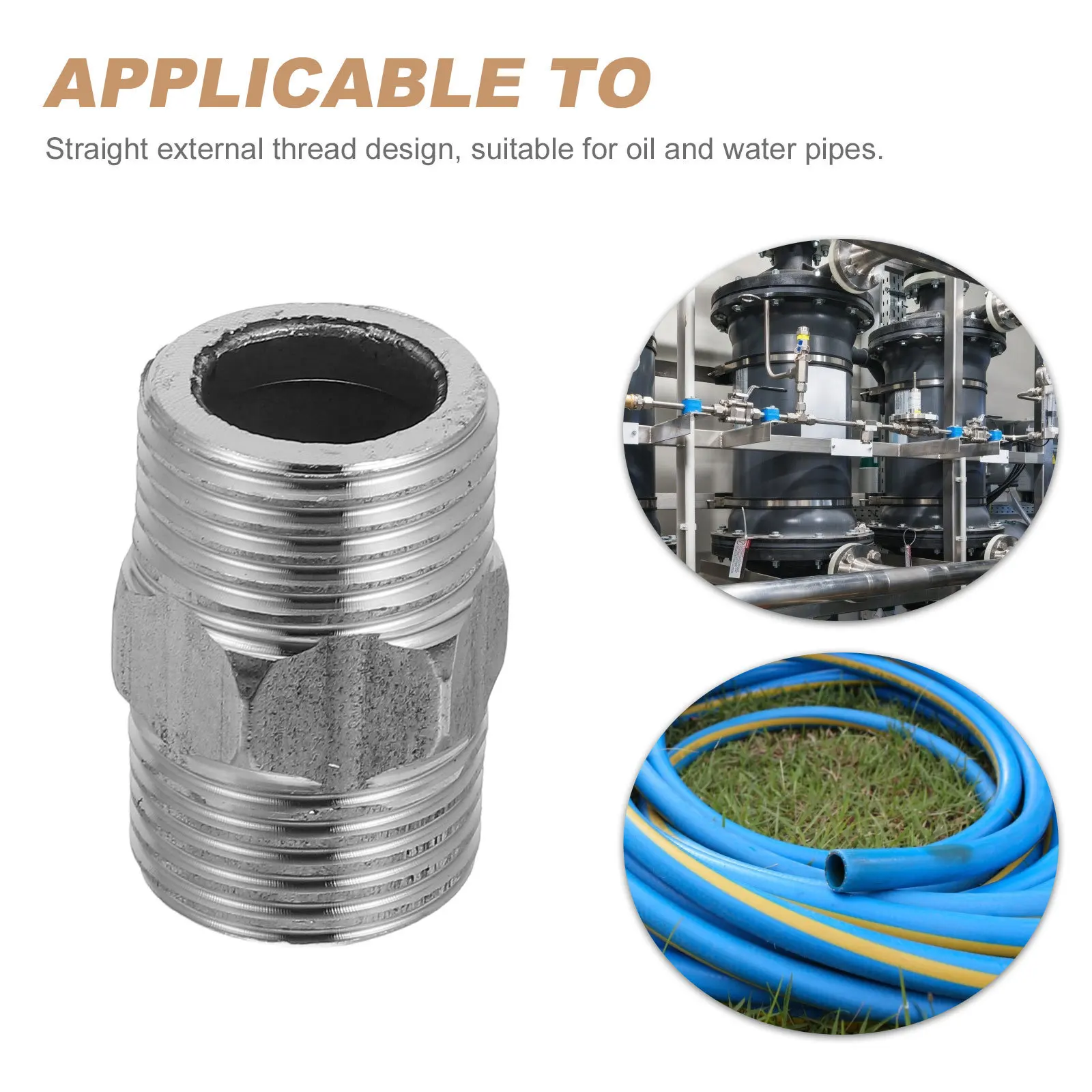 

10pcs Male Threaded Pipe Fittings Stainless Steel Durable Leakproof Plumbing Connectors External Thread Adapter Coupling