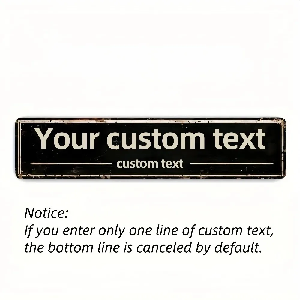 CIFbuy [2D Flat] Personalized Double Line Metal Sign,Custom Black Text Vintage Wall Decor (Only For Decoration)