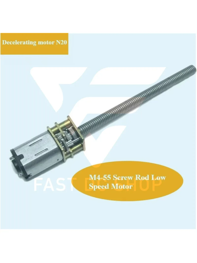DC 3V 6V Getriebemotor N20 Langwellen-Schraubenmotor M4-55 Gewindestange niedrige Geschwindigkeit Metall Elektromotor Smart Car