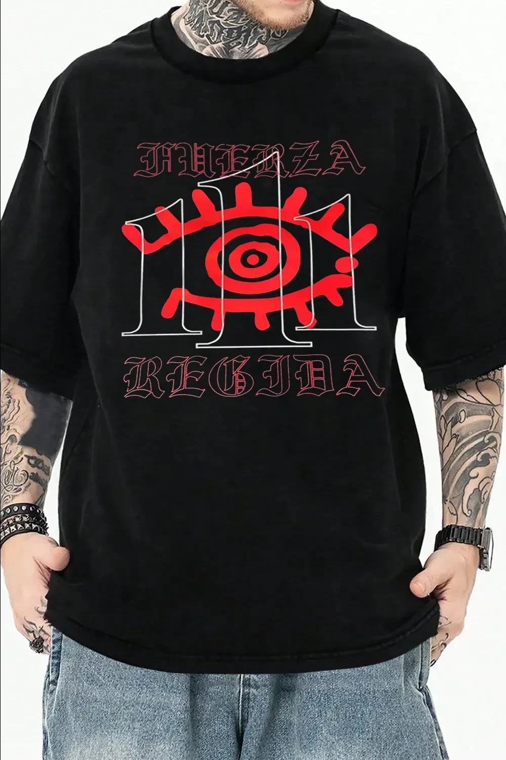 T-shirt unisexe en coton à manches courtes et col rond, style décontracté d'été, collection Fashion 2026 Fuerza Regida