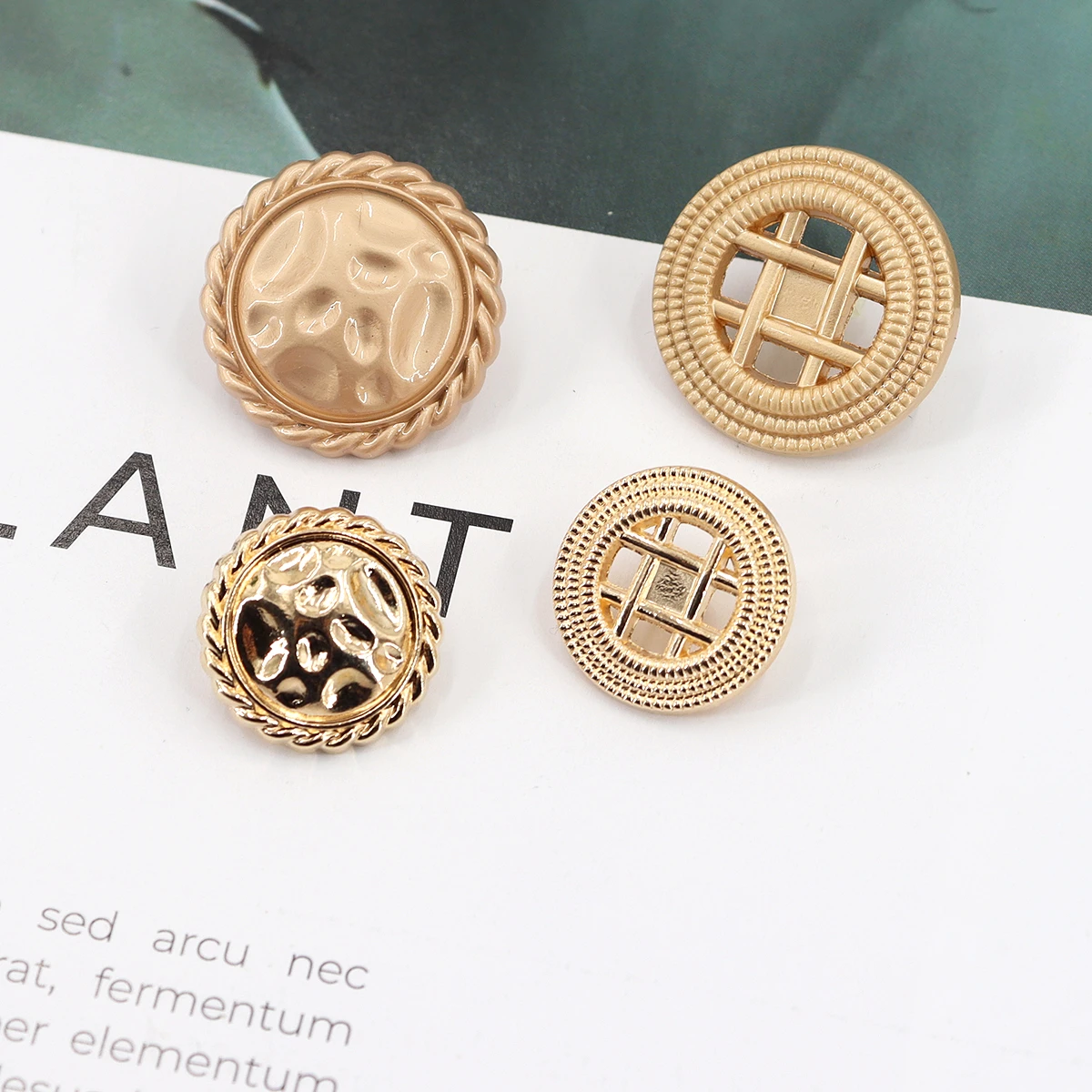 Metal Button Gold Color Sweater Coat Decoration Buttons Accessories DIY 10Pcs/Lot JS-0569