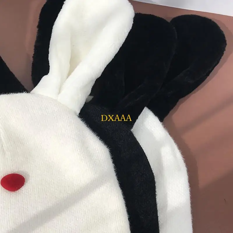 DXAA آذان كلب لطيفة، قبعة صوفية ناعمة ومريحة، قبعة محبوكة دافئة للخريف والشتاء، مناسبة تمامًا لعيد الميلاد وعيد الفصح #1