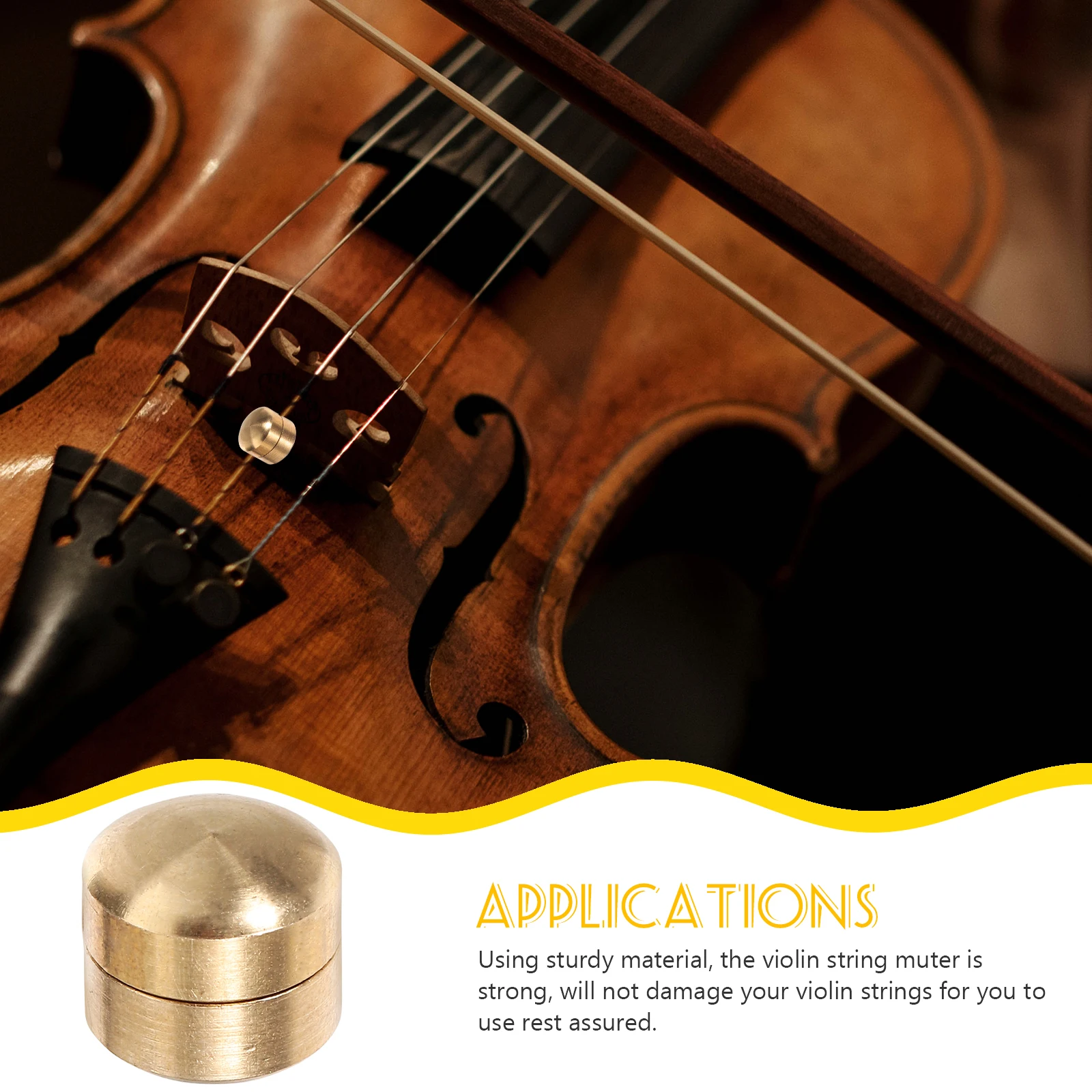 

Violin Wolf Tone Cylindrical Copper Mute String Silencer Full Size Practice Accessory Beginner Tool