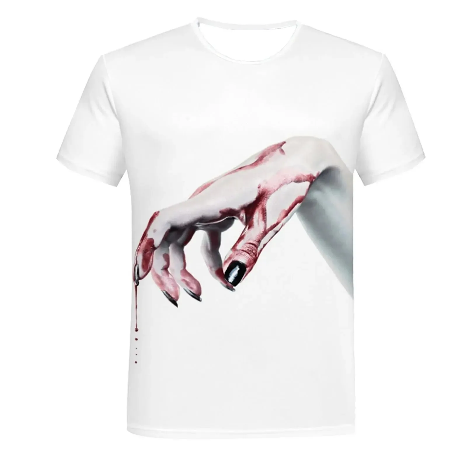 

Halloween Horror Blood 3d Printed Fashion O Collar Short Sleeve Loose Street Personality Plus Size T-Shirt Breathable Shirt