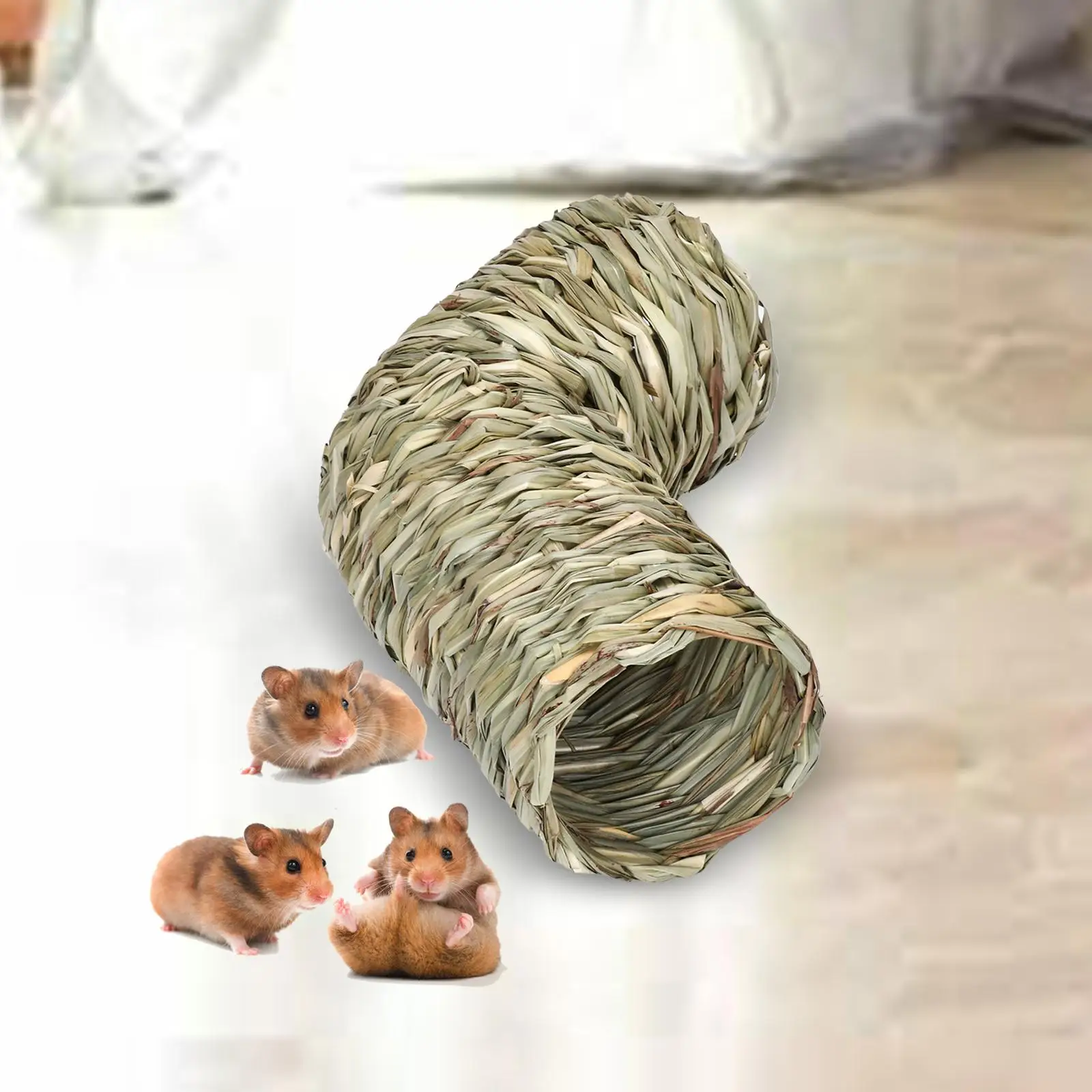 Hamster Grass Tunnel Toy Bunny Toy Lightweight Rabbit Tunnel Tube Nest for Ferrets Small Animals Hedgehog Chinchilla Gerbils
