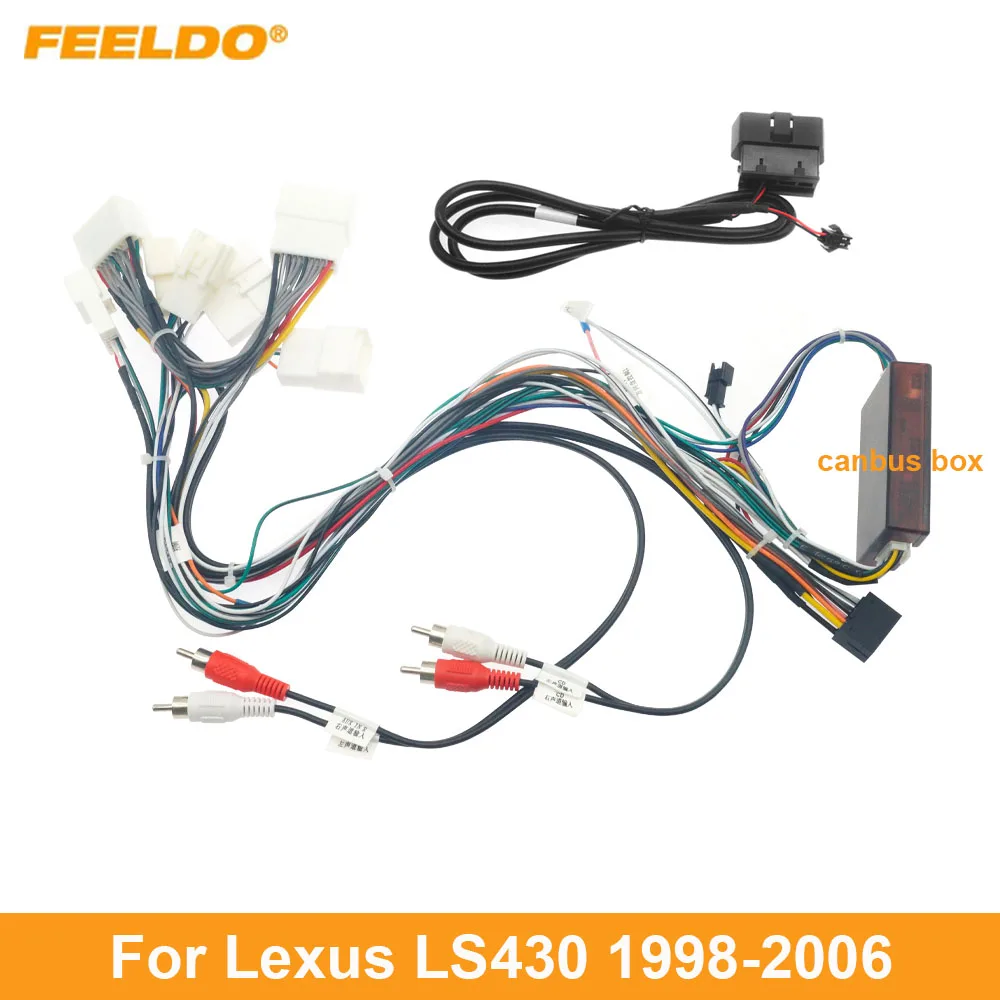 

FEELDO Car 16Pin Stereo Power Wiring Harness Cable With Canbus & OBD Wire For Lexus LS430 (1998-2006) Radio Power Wire Adapter