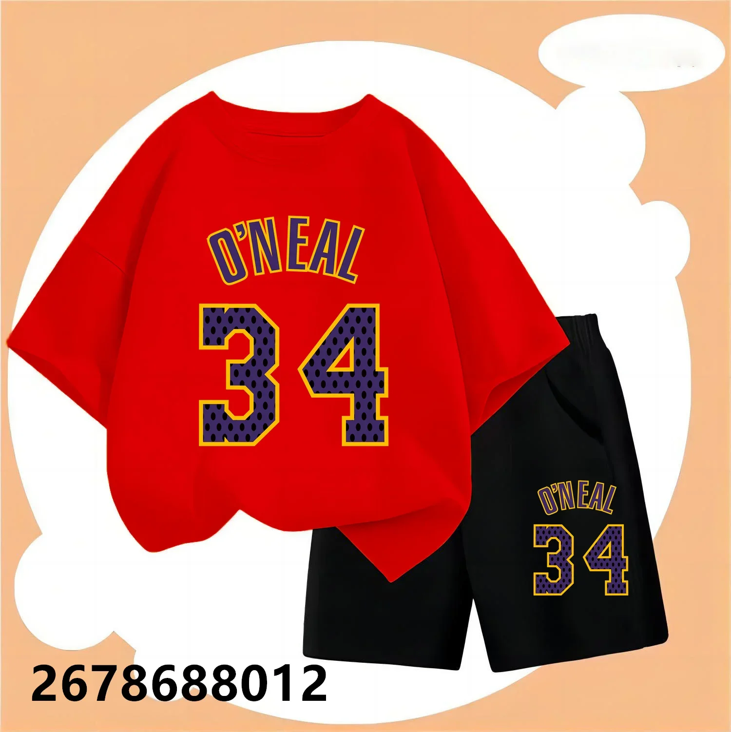 O'Neal Children's T-shirt Summer Suit Girl Charming Shirt Boy Shorts Sportswear Baby Toddler 3-14 Years Old Sunshine Lounge Wear