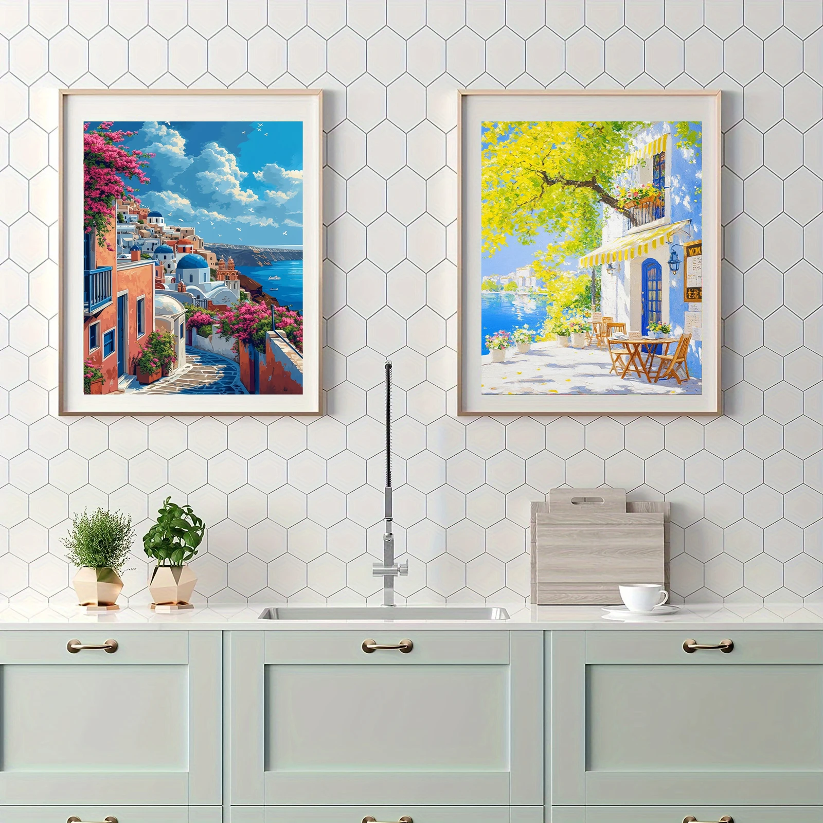 1pc Colorful Coastal Cityscape Wall Art, Seaside Town Canvas Print, Wall Decor Art, Home Decor,Holiday Deco, Perfect Gift