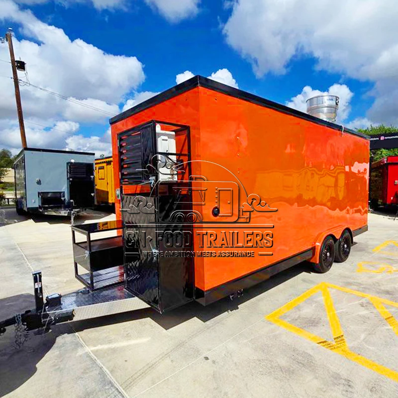 Remolque de comida CN, carrito de comida rápida CE personalizado con estación de bebidas y contador de preparación para expendedores callejeros de helados y hamburguesas