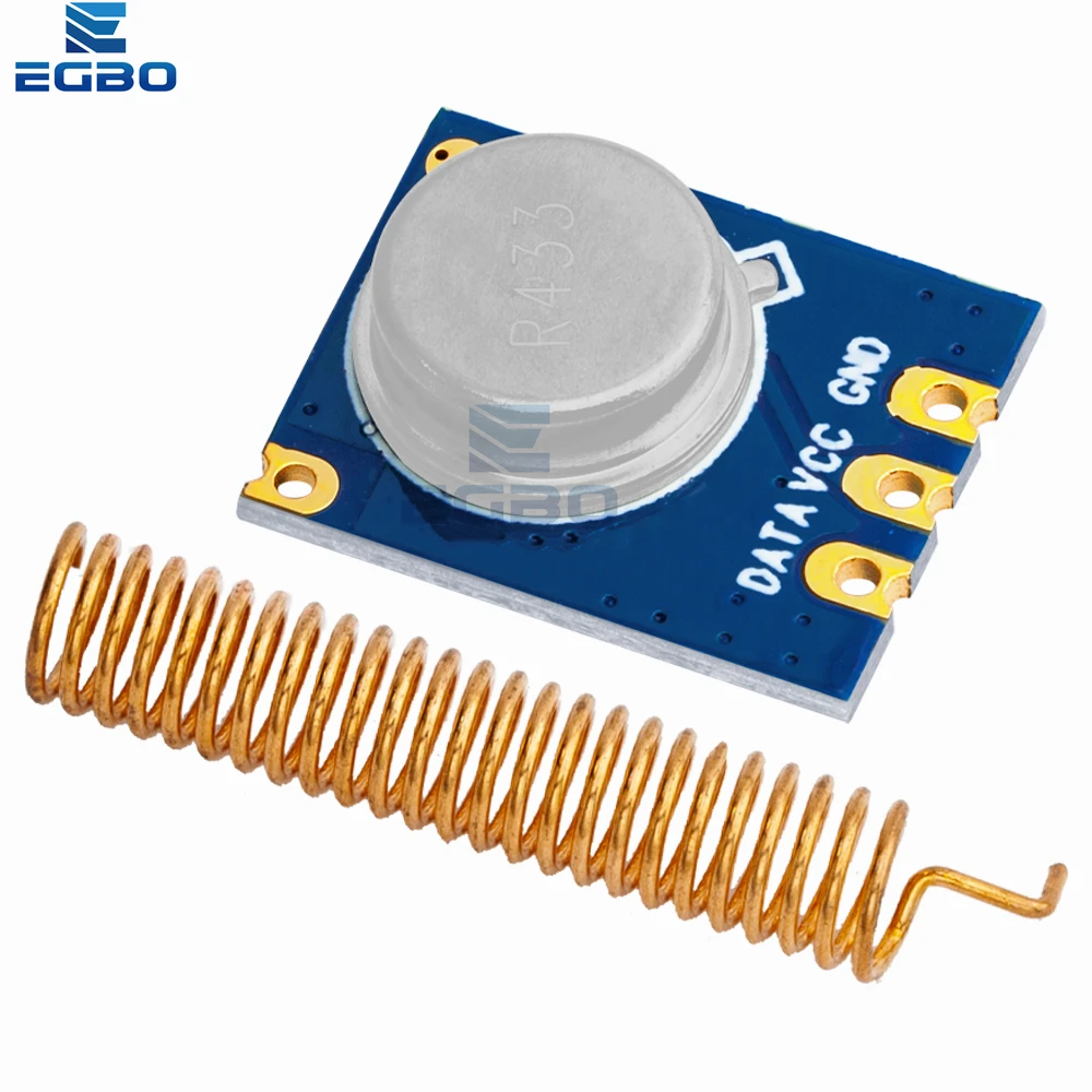 EGBO 1Set 433MHz 100 Meters Wireless Module Kit ASK Transmitter STX882 + ASK Receiver SRX882 + 2Pcs Copper Spring Antenna