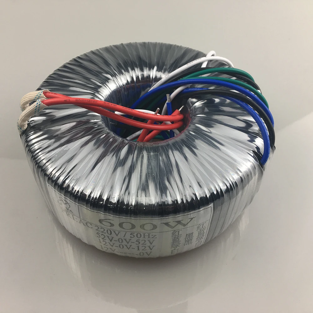 Imagem -02 - Toroidal Transformador Virar Dupla 52v Duplo 12v Único 12v Amplificador de Alta Fidelidade Transformador Fonte de Alimentação Pode Ser Personalizado 600w