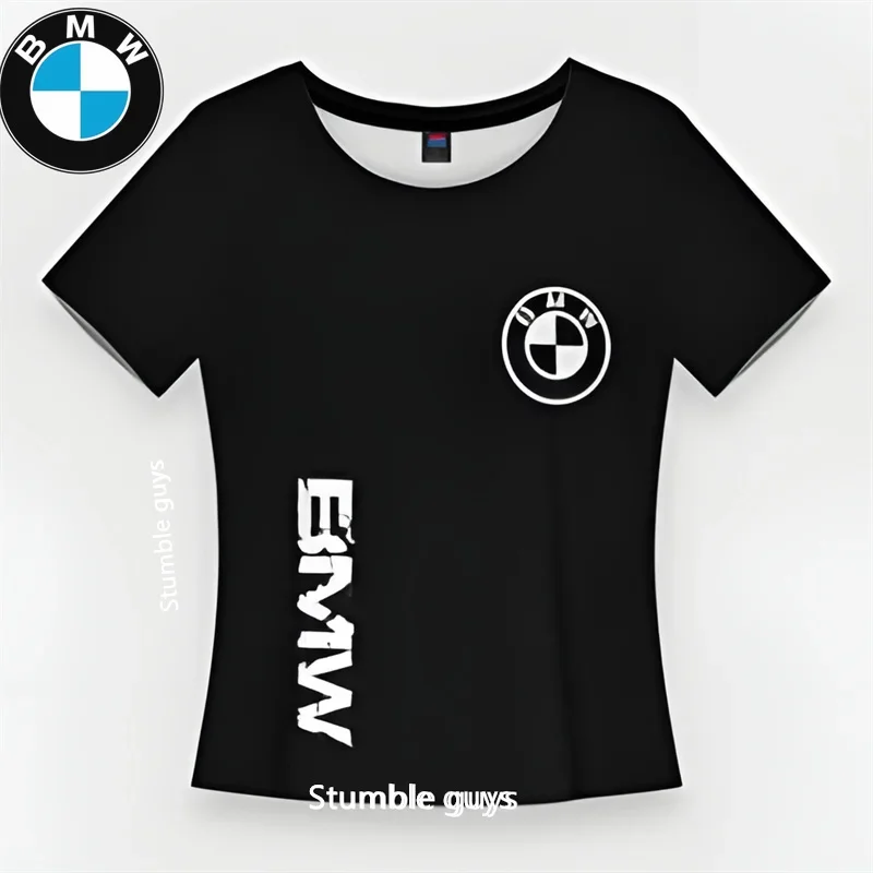 

New Summer BMW Mens Short Sleeve T-shirt Casual Brand Car Clothes Short Sleeve Elegant Wear