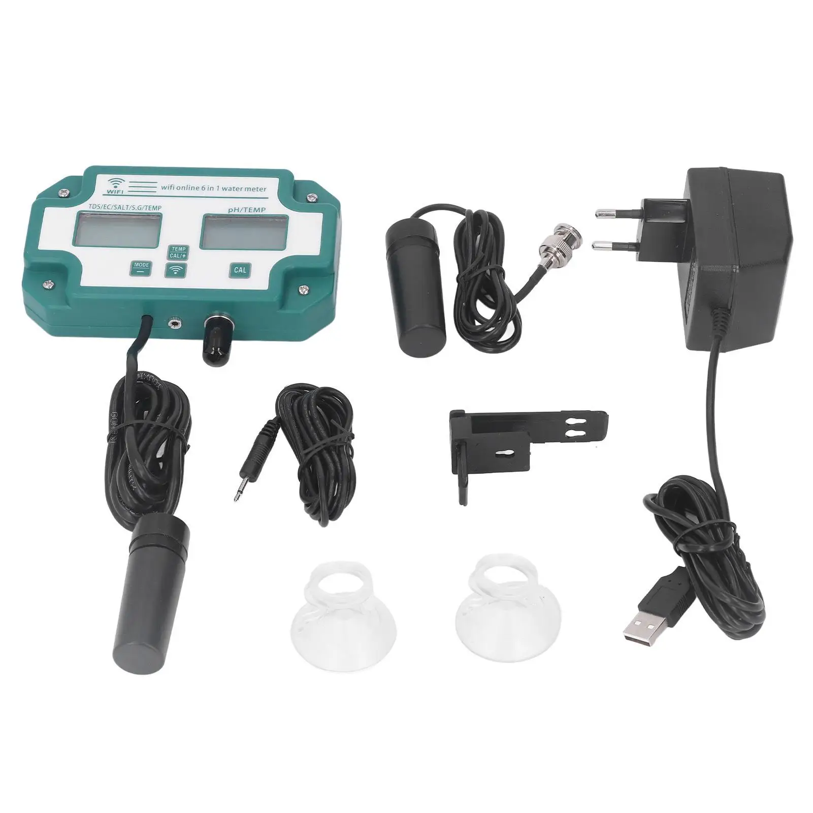 6 in 1 Water Quality Tester - PH TDS EC SG Salt Temp Meter with WiFi Connection, High Precision Water Quality Analyzer