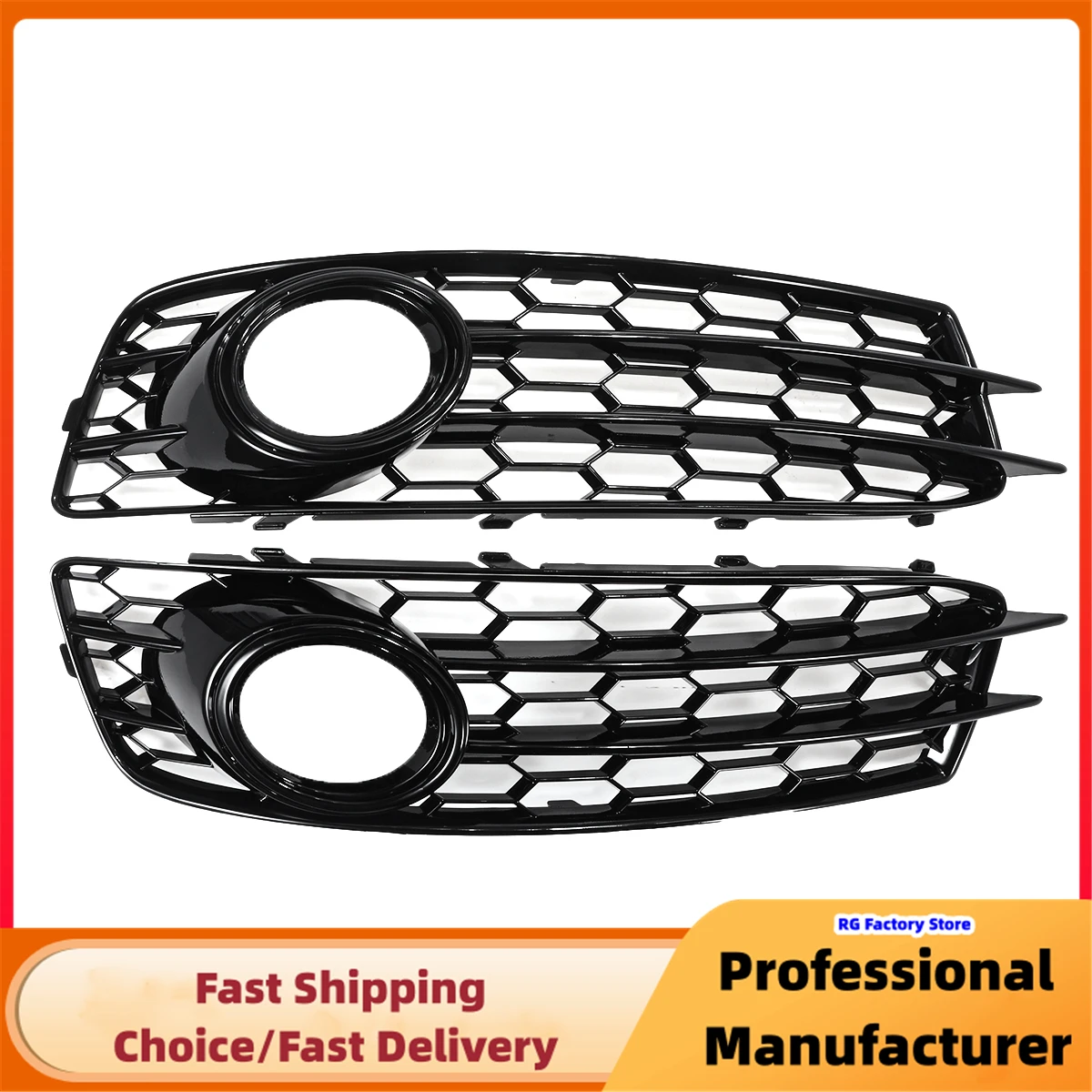 For Audi A3 8P S-Line 2009-2012 Front Bumper Fog Light Grille 1Pair Honeycomb Mesh Fog Lamp Racing Grill Cover
