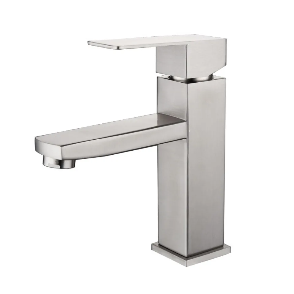 

Bathroom Black Square Stainless Steel Basin Sink Faucet Water Taps Vanity Mixer Hot & Cold Lavotory Tap ברז גבוה לכיור אמבטיה