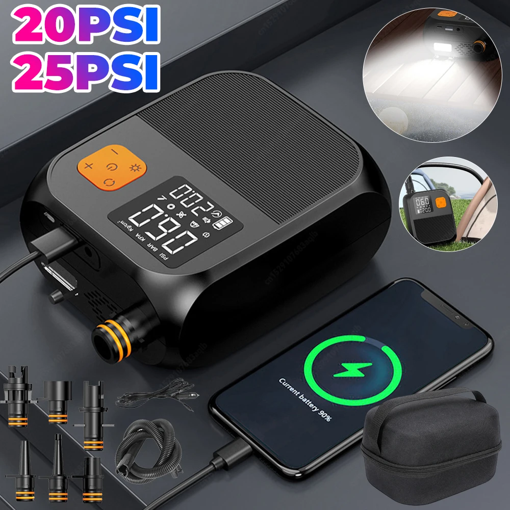 Elektryczna pompka do SUP, pompka do desek SUP 20PSI 25PSI, przenośny kompresor powietrza do kajaków, łodzi, materacy