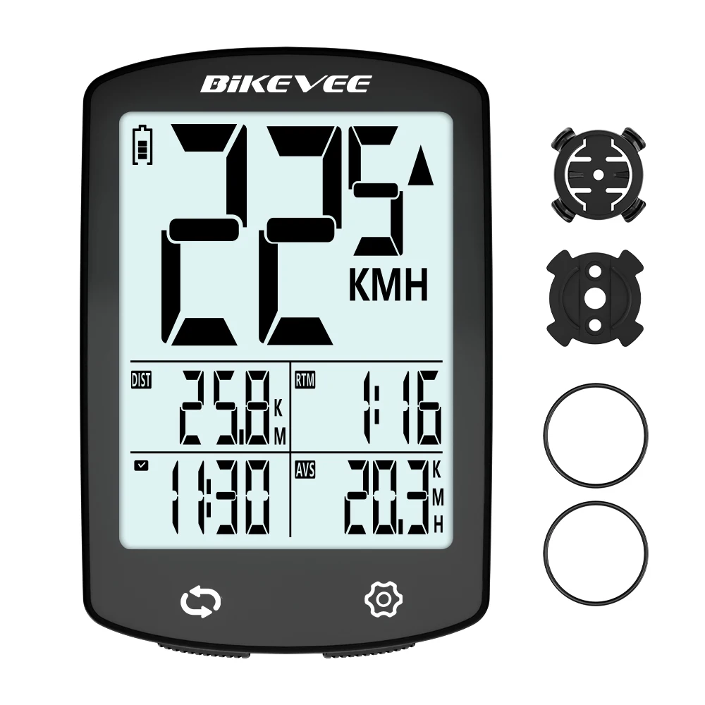 AliExpress Bikevee Large Screen Ultra-Long Standby Wireless Bike Computer USB Rechargeable Bicycle Speedometer Odometer Cycling Accessory